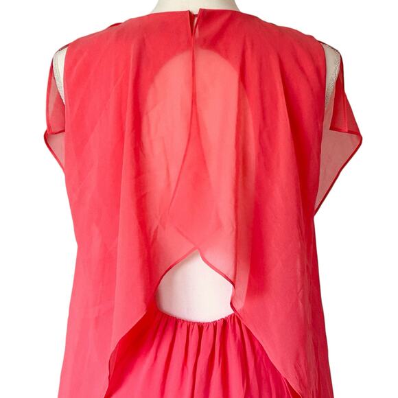 BCBGMAXAZRIA Lilie Kaftan Flutter Dress in Coral Reef-Size XS - Picture 6 of 8